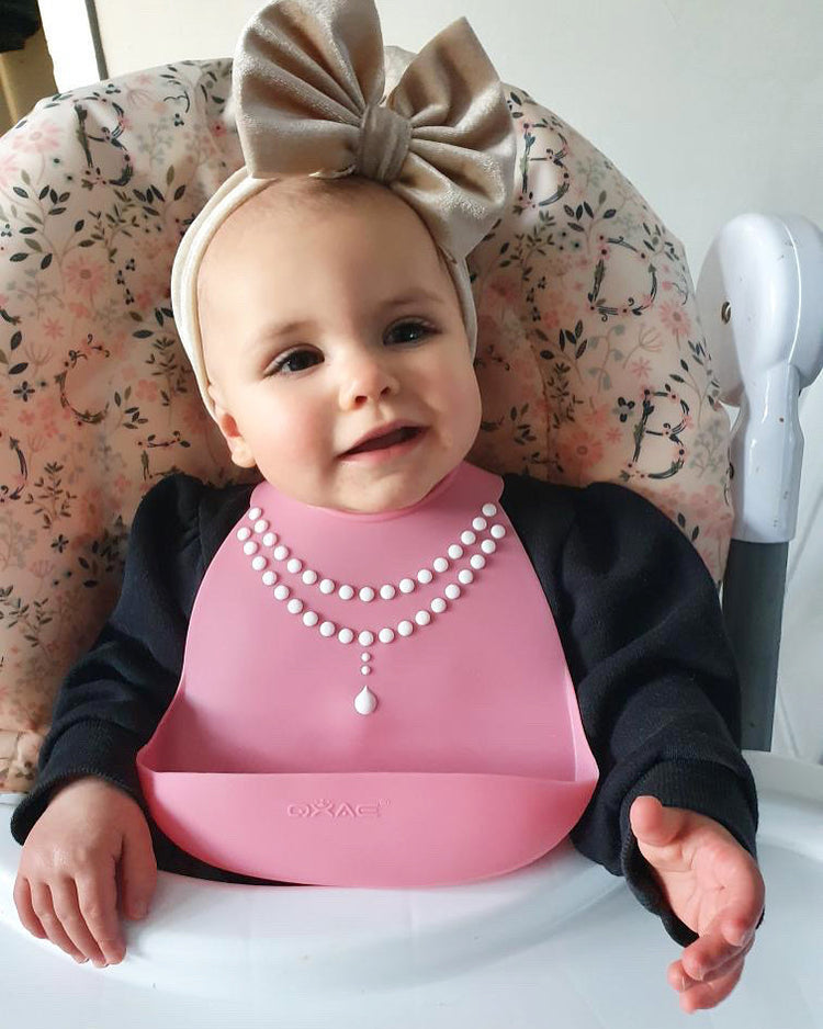 BPA Free Flamingo Pink Pearl Bib