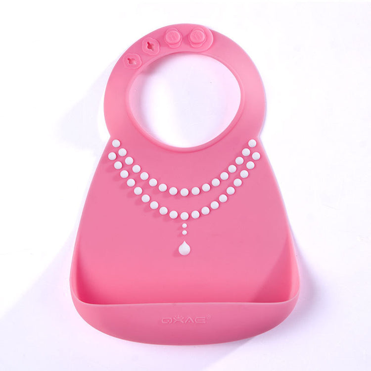 BPA Free Flamingo Pink Pearl Bib