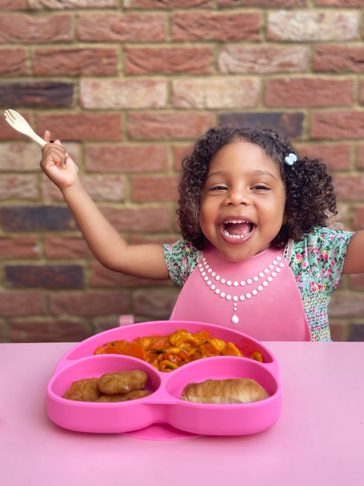 BPA Free Flamingo Pink Pearl Bib