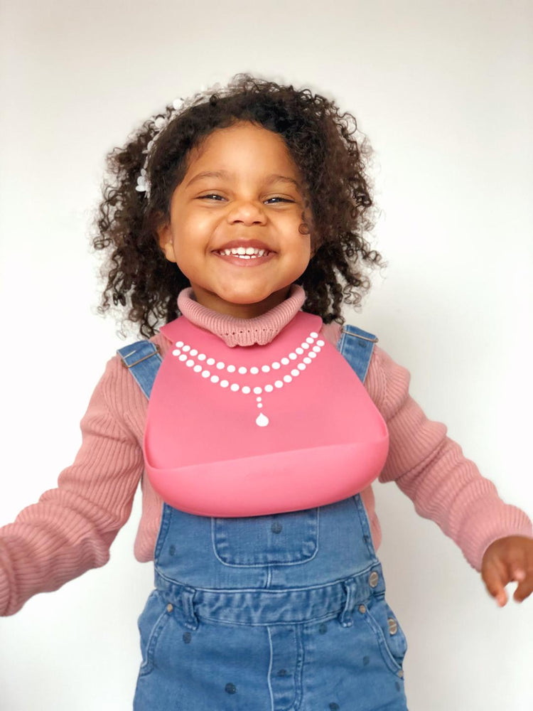 BPA Free Flamingo Pink Pearl Bib