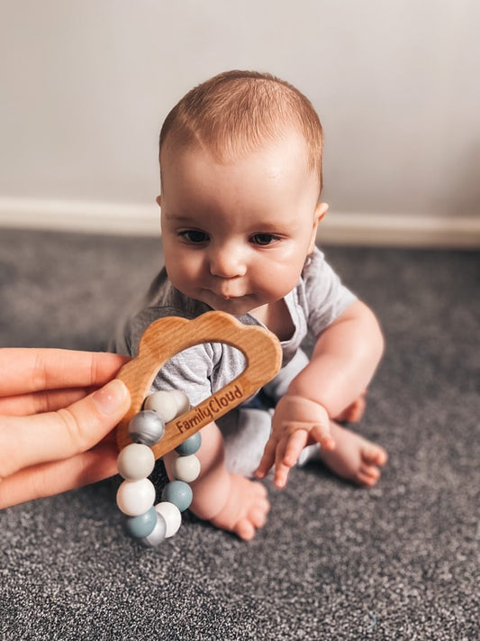 Marble/Cloud Easy Grip Silicone Teether